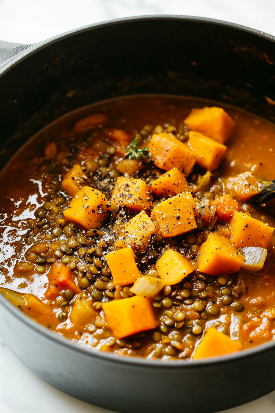 Vegan Pumpkin & Lentil Stew Recipe