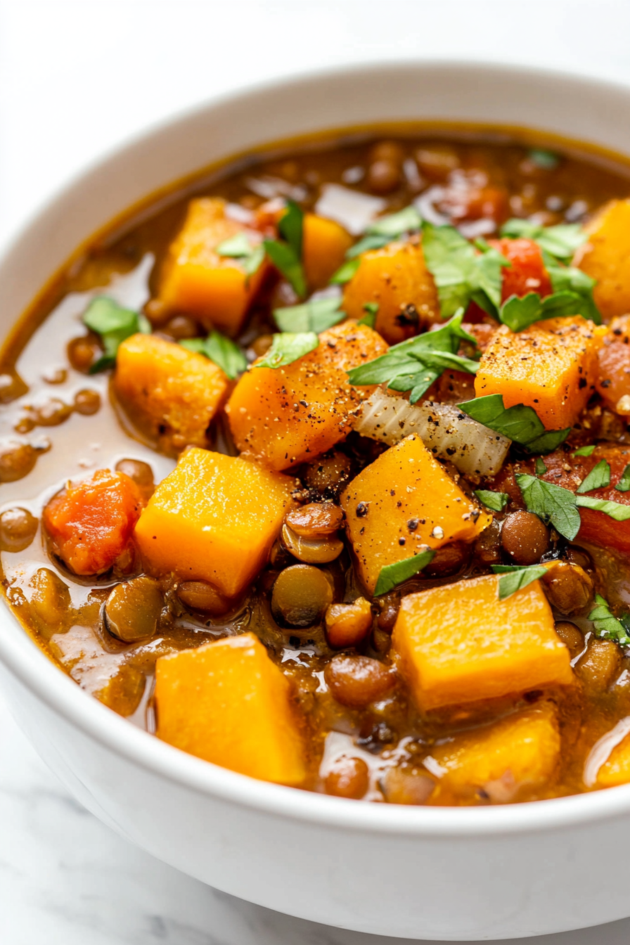 Vegan Pumpkin & Lentil Stew Recipe