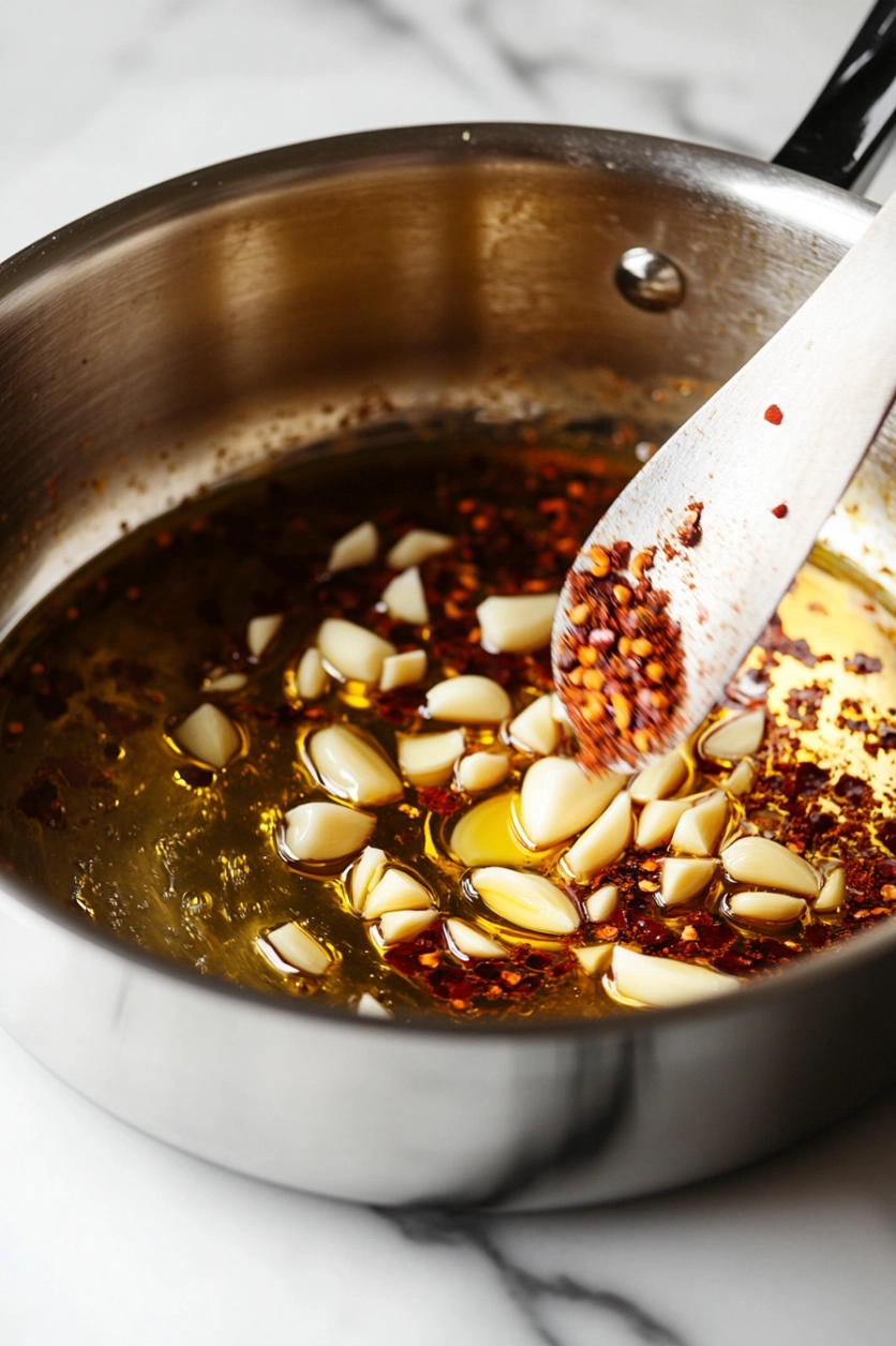 heat the remaining olive oil in a large pot