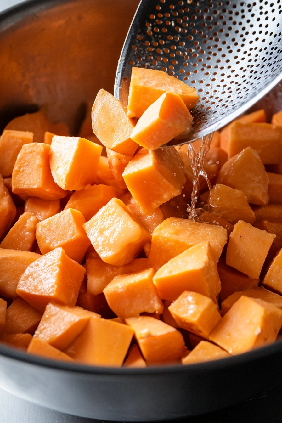 Drain the sweet potatoes