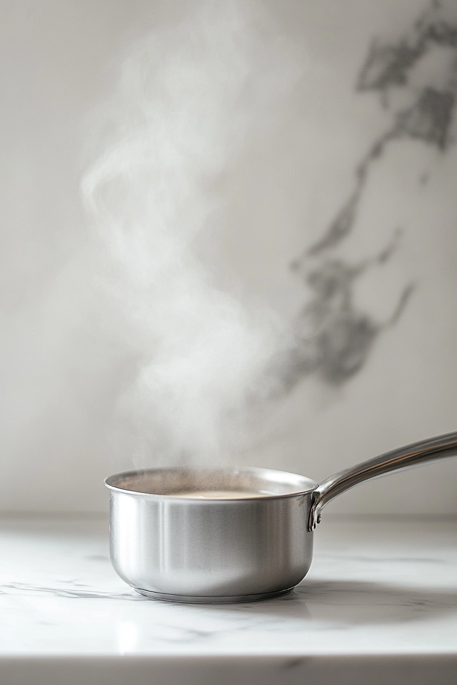 Heat your water or cider until steaming hot