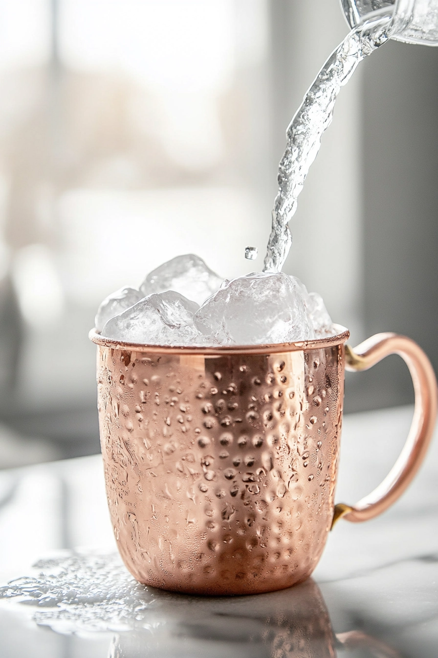 Measure and pour 50 ml of smooth vodka