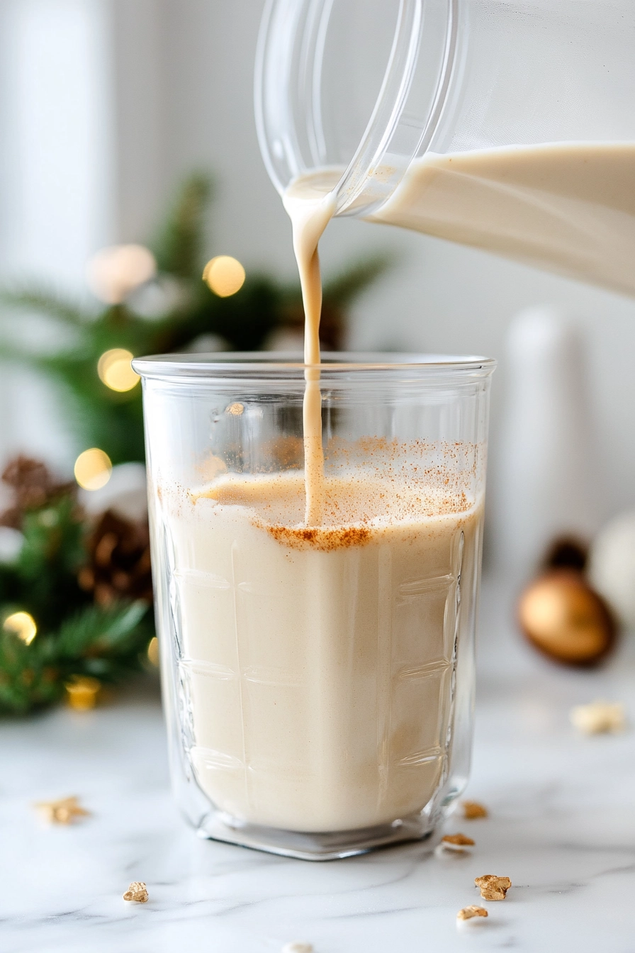 Pour in one cup of eggnog