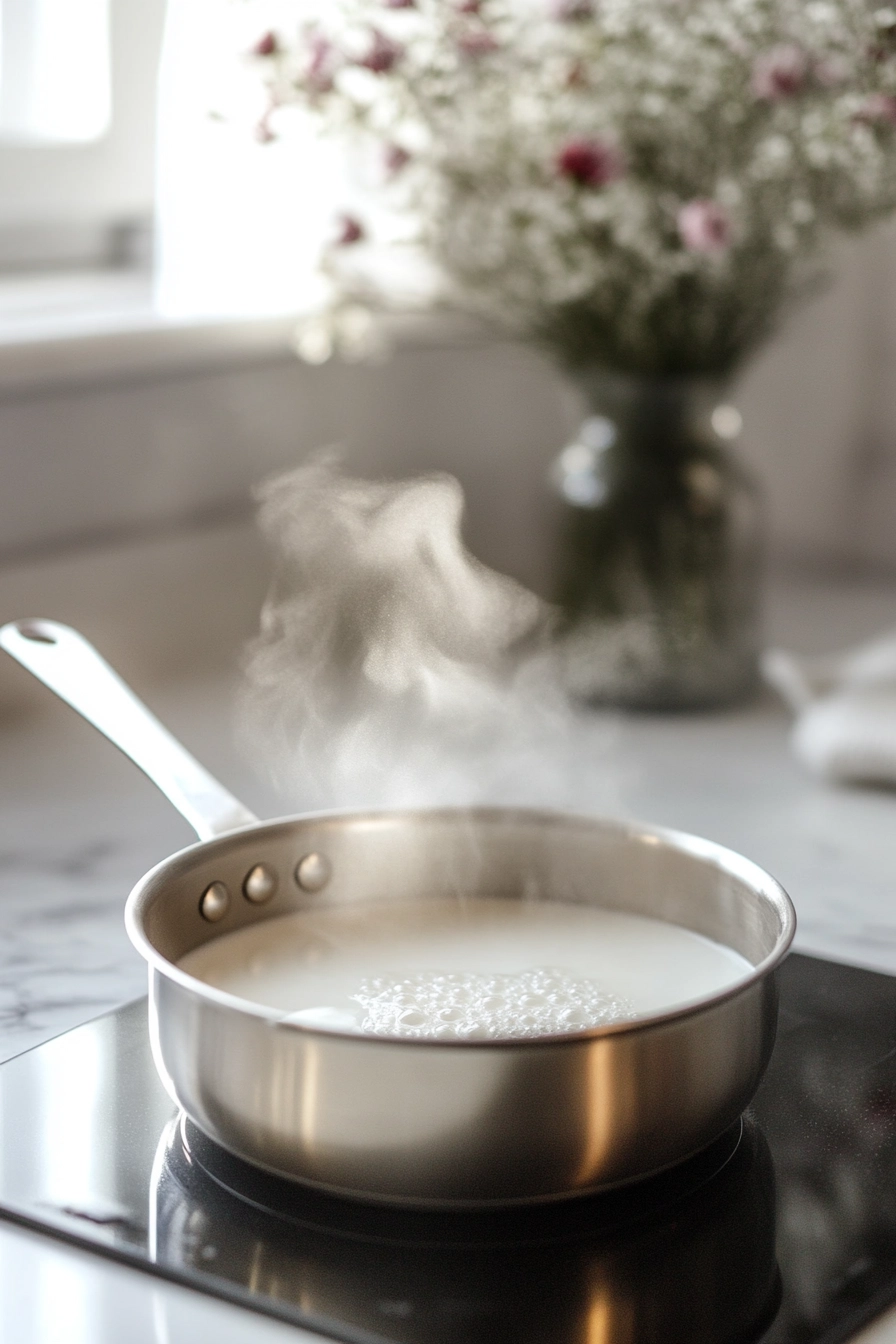 Pour the milk into a saucepan