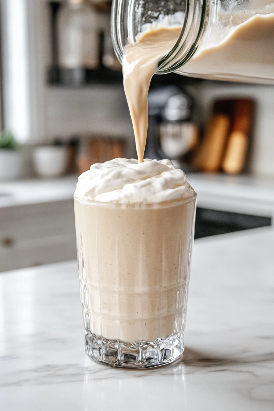 Pour the thick, frosty milkshake