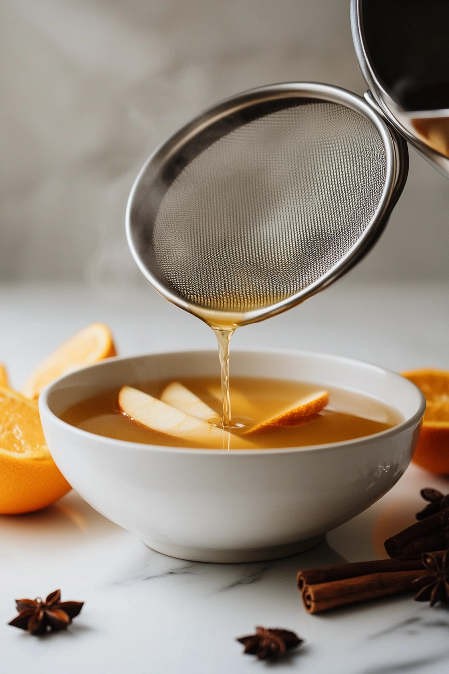 Remove the pot from heat and strain