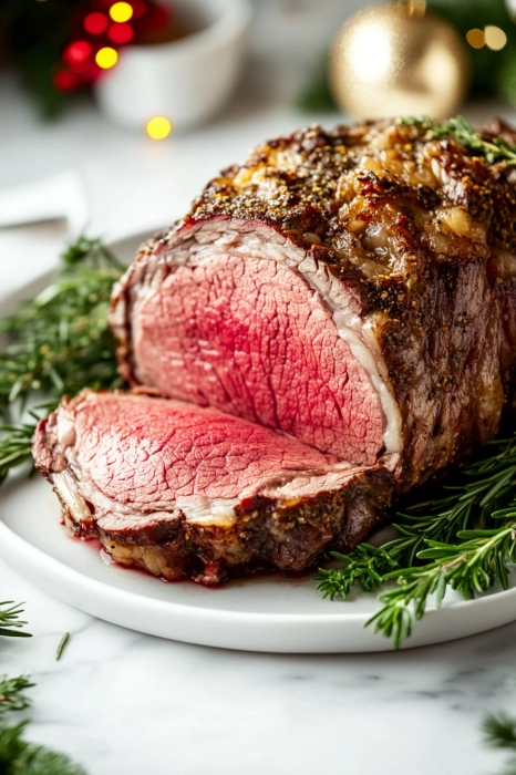 Serve the prime rib with fresh