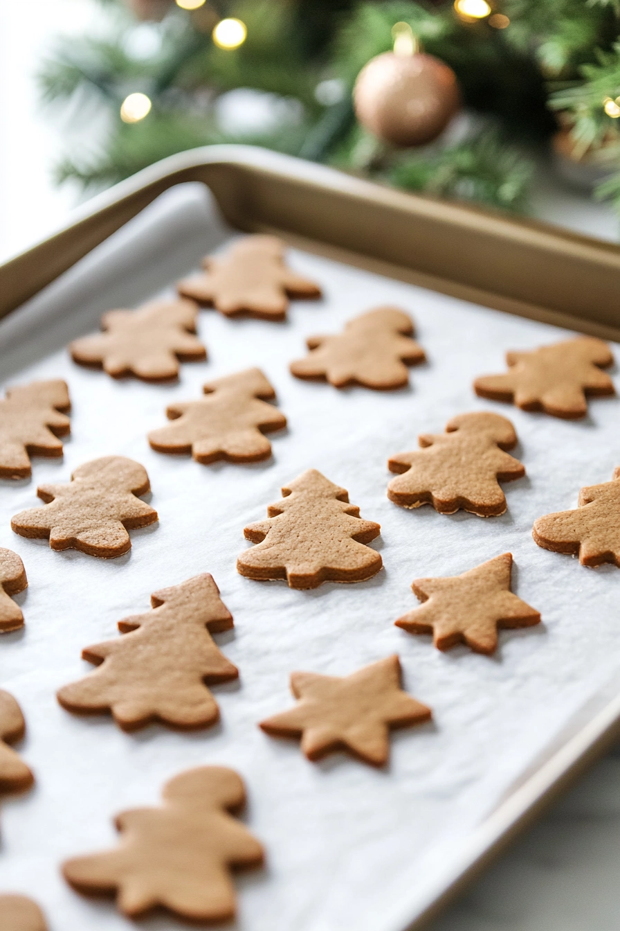 Transfer the cut cookies