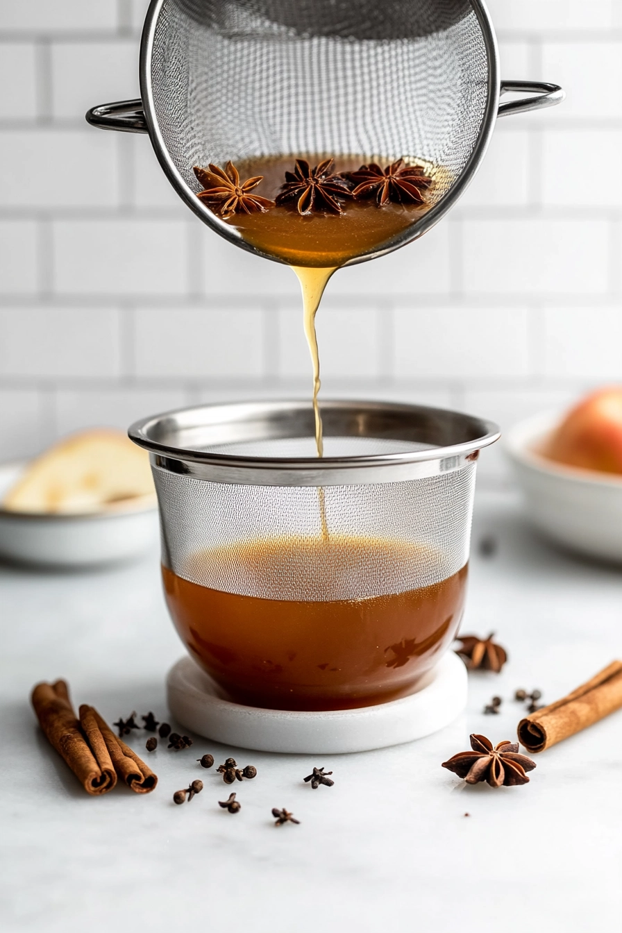 carefully strain the cider