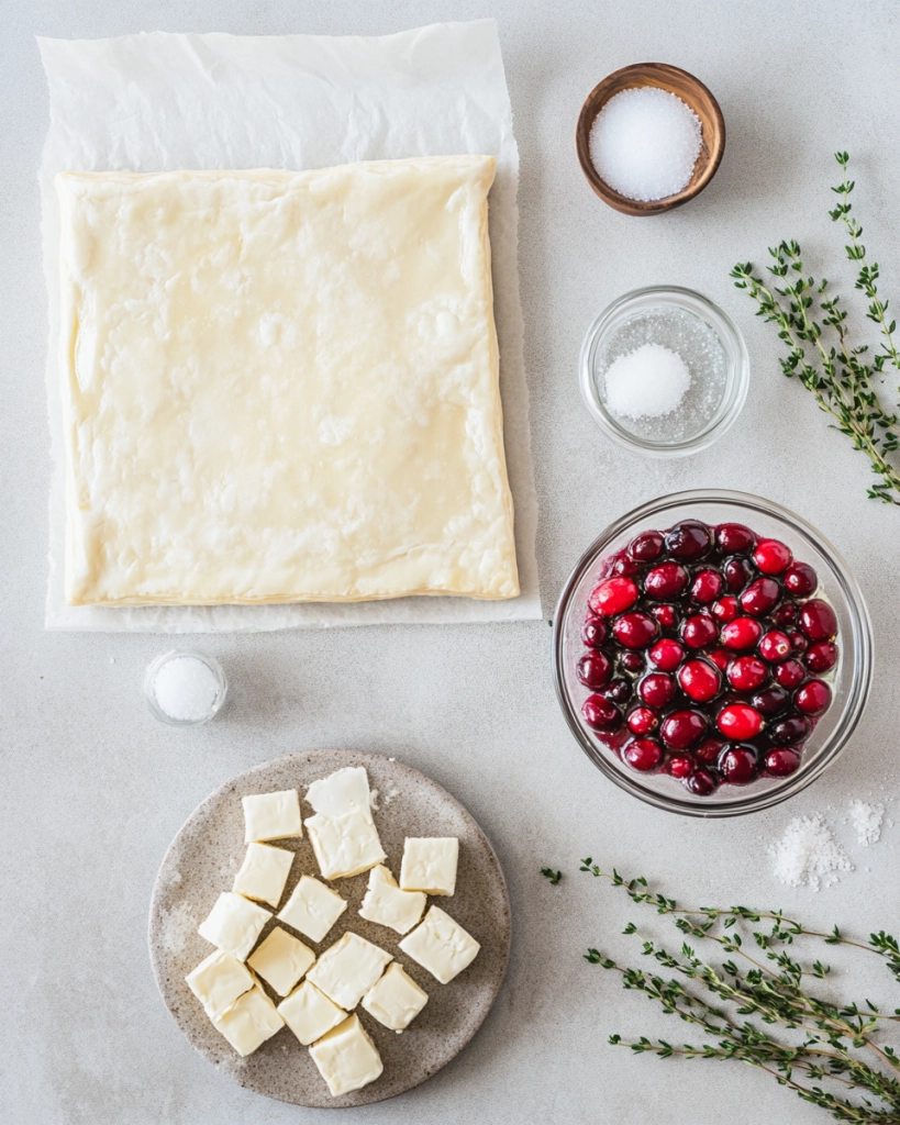 Cranberry Brie Bites Recipe Ingredients