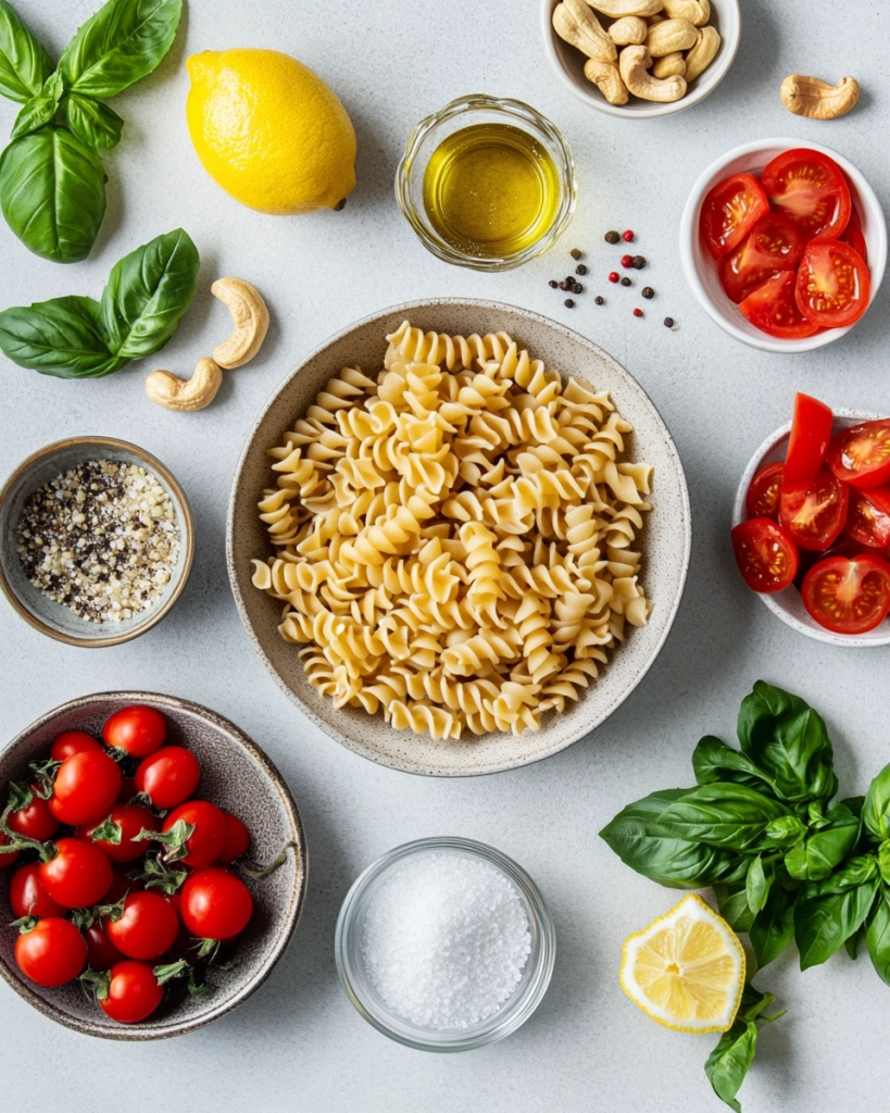 Creamy Vegan Tomato Pasta Recipe ingredients