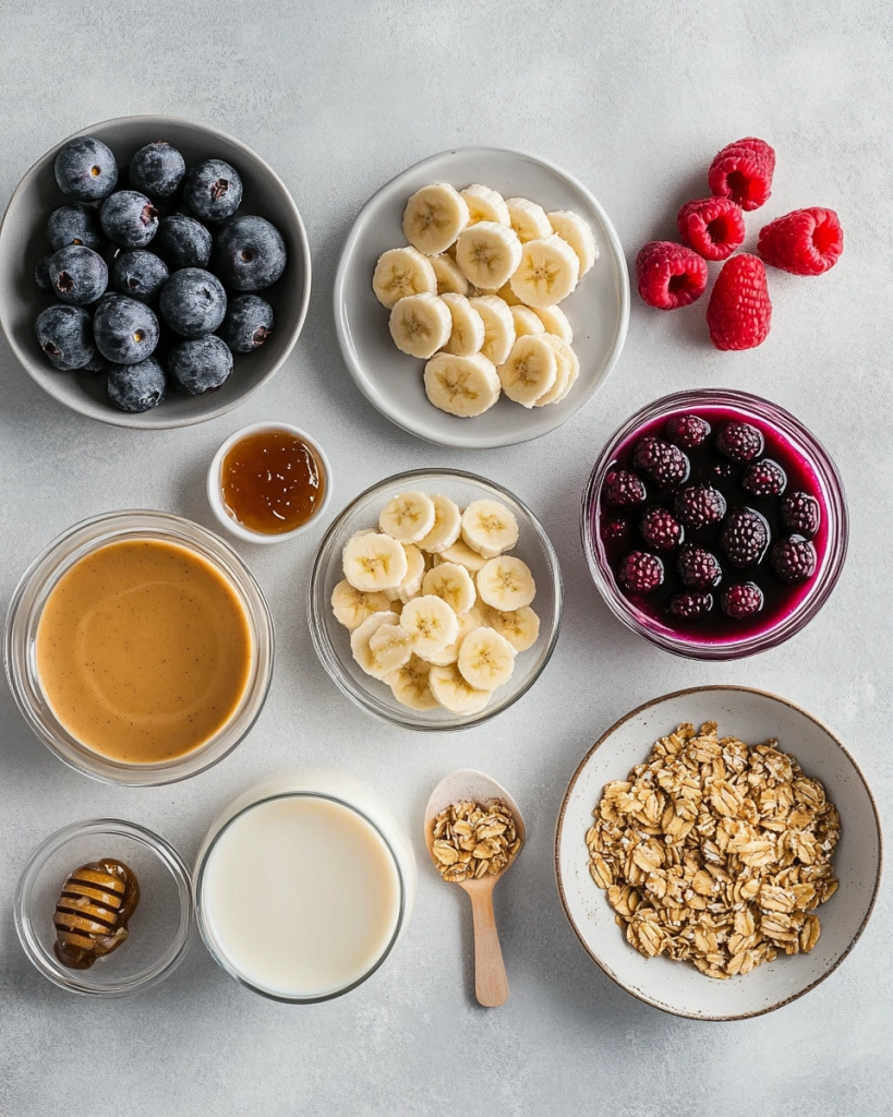 Peanut Butter & Jelly Smoothie Bowl Recipe Ingredients