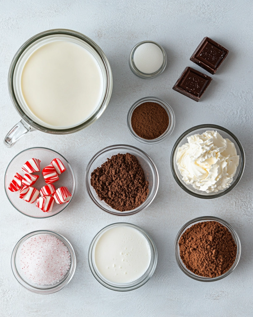 Peppermint Hot Chocolate Recipe Ingredients