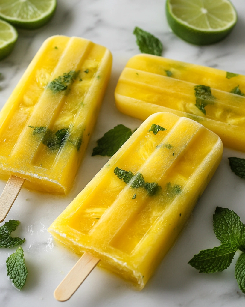 Pineapple Mint Popsicles