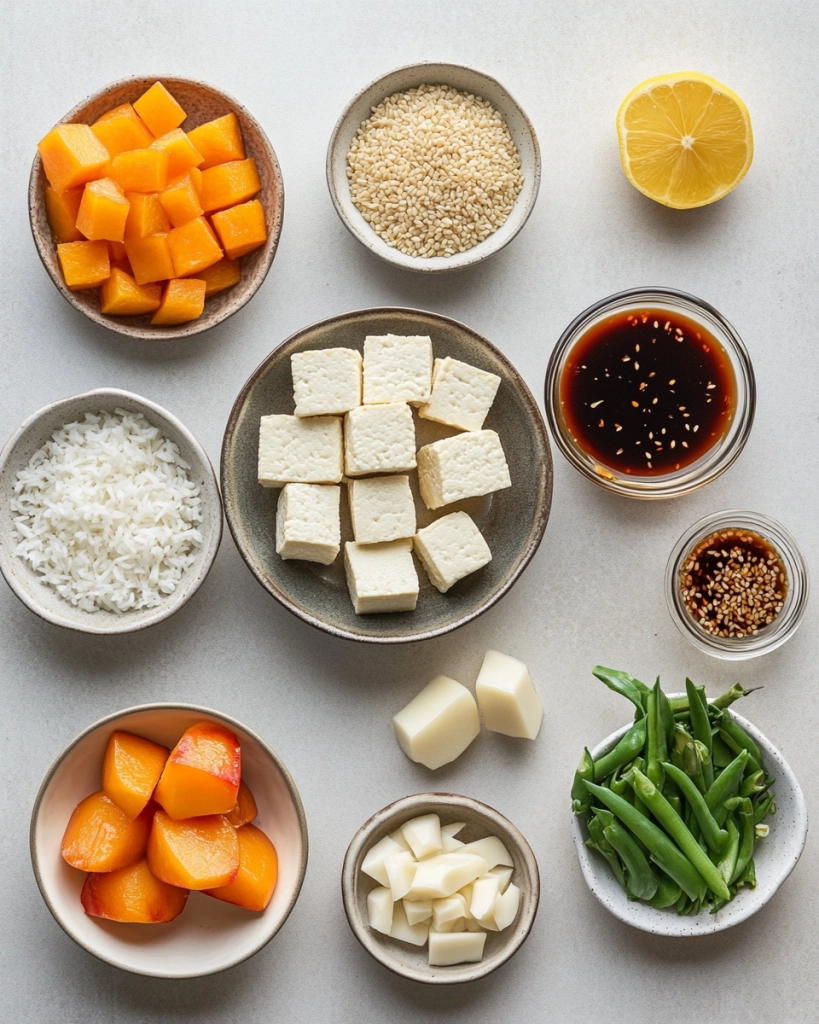 Sesame Apricot Tofu Bowl Recipe ingredients