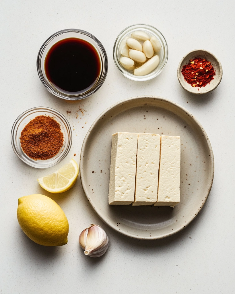 Spicy Roasted Tofu Recipe ingredients