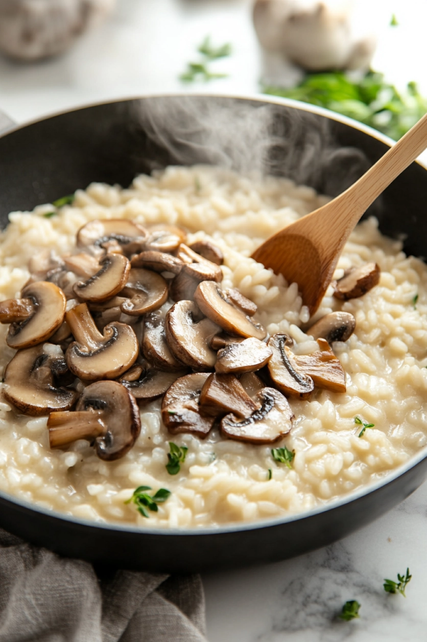 Stir in cooked mushrooms