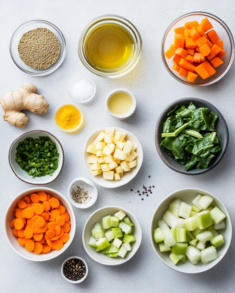 Turmeric Lentil Vegetable Soup Recipe ingredients