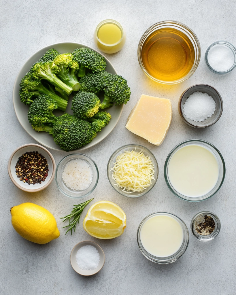Vegan Broccoli Cheddar Soup Recipe ingredients