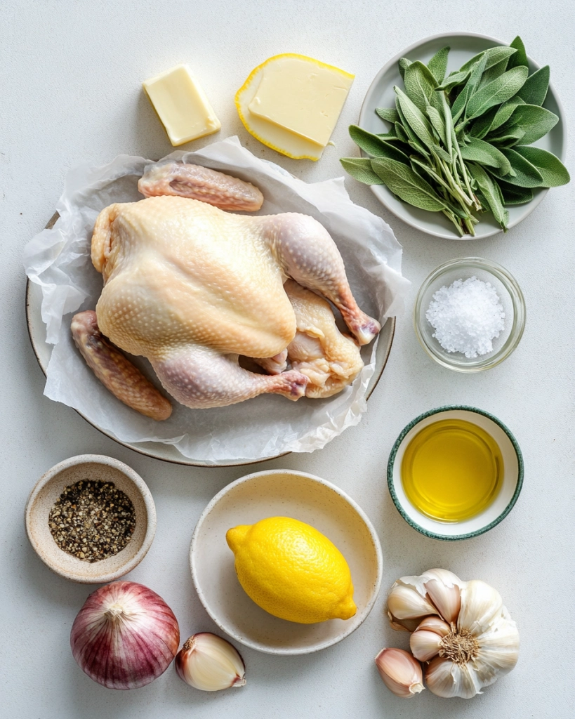 Gordon Ramsay Roast Chicken with Lemon and Herbs Ingredients