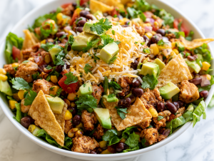 Chopped Taco Ground Chicken Salad Recipe