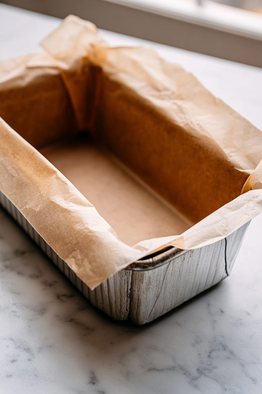 Line a loaf pan or silicone mold with parchment paper