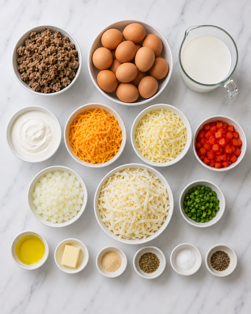 Breakfast Egg Casserole Recipe Ingredients