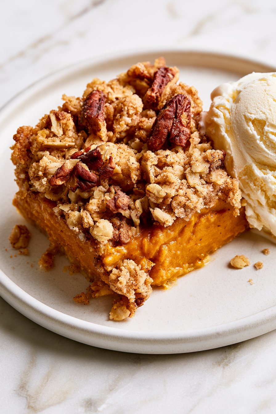 Pumpkin Pie Crisp with Cinnamon Streusel Recipe
