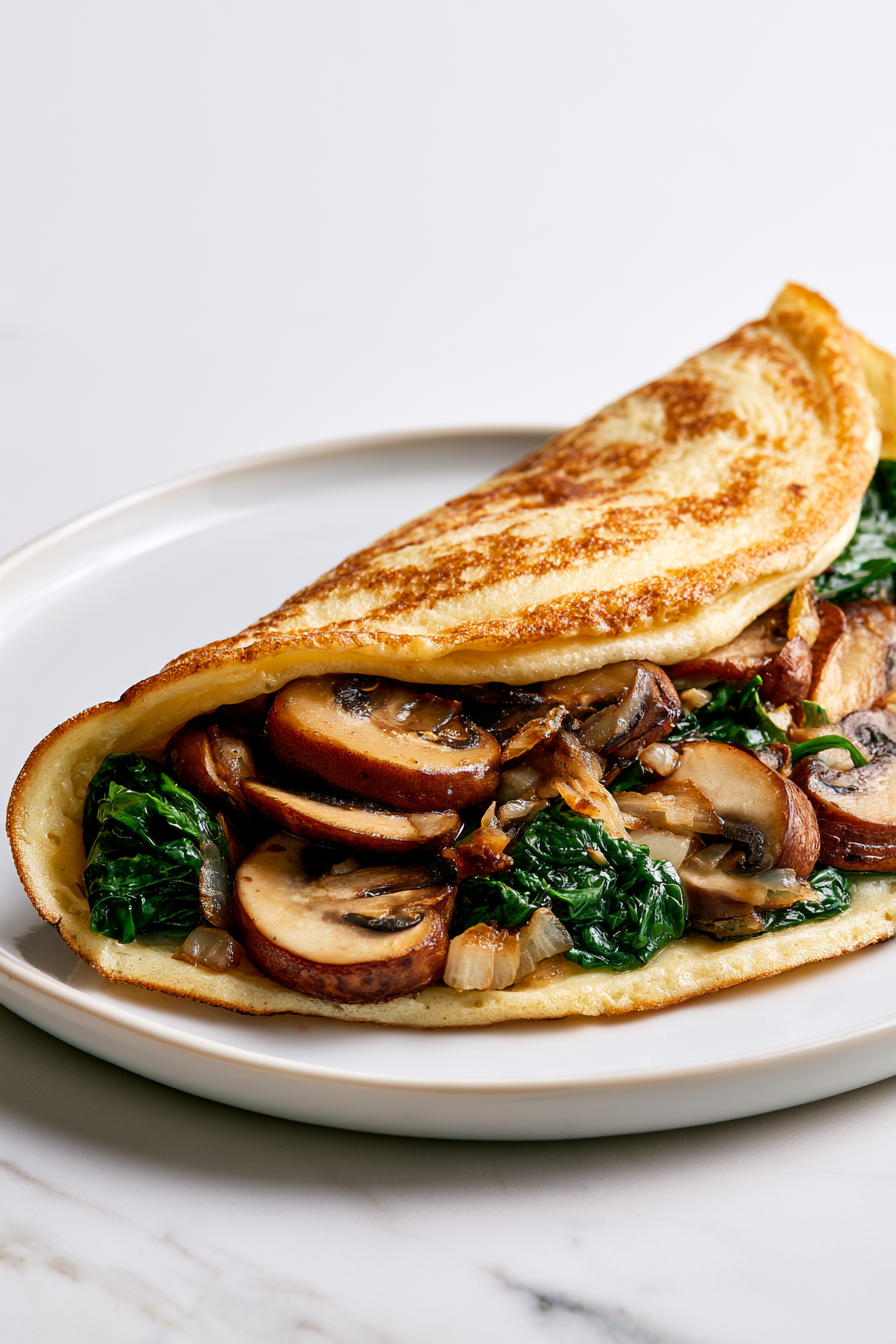 Spinach Mushroom Omelette Recipe