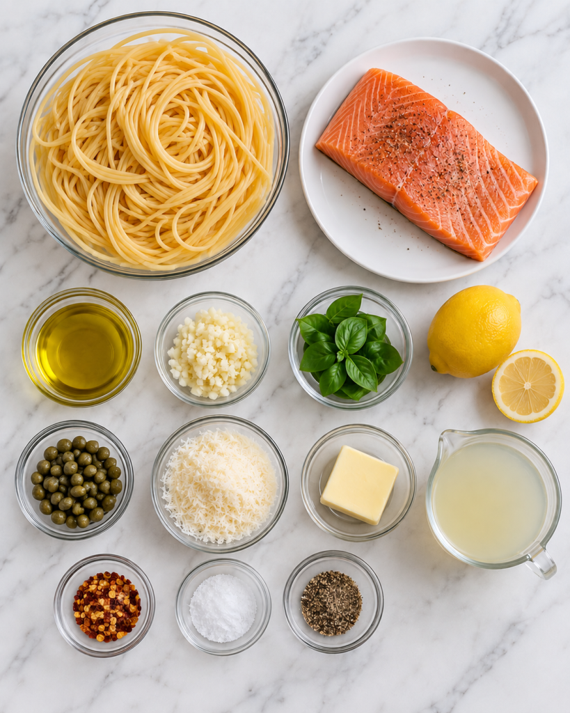 Lemon Garlic Salmon Pasta Recipe