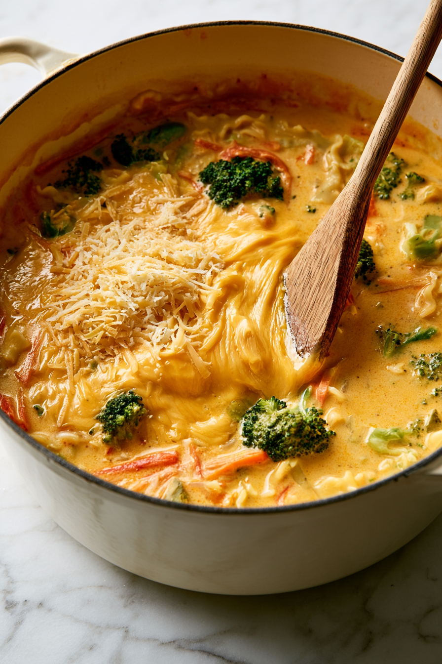 Broccoli Cheddar Lasagna Soup Recipe