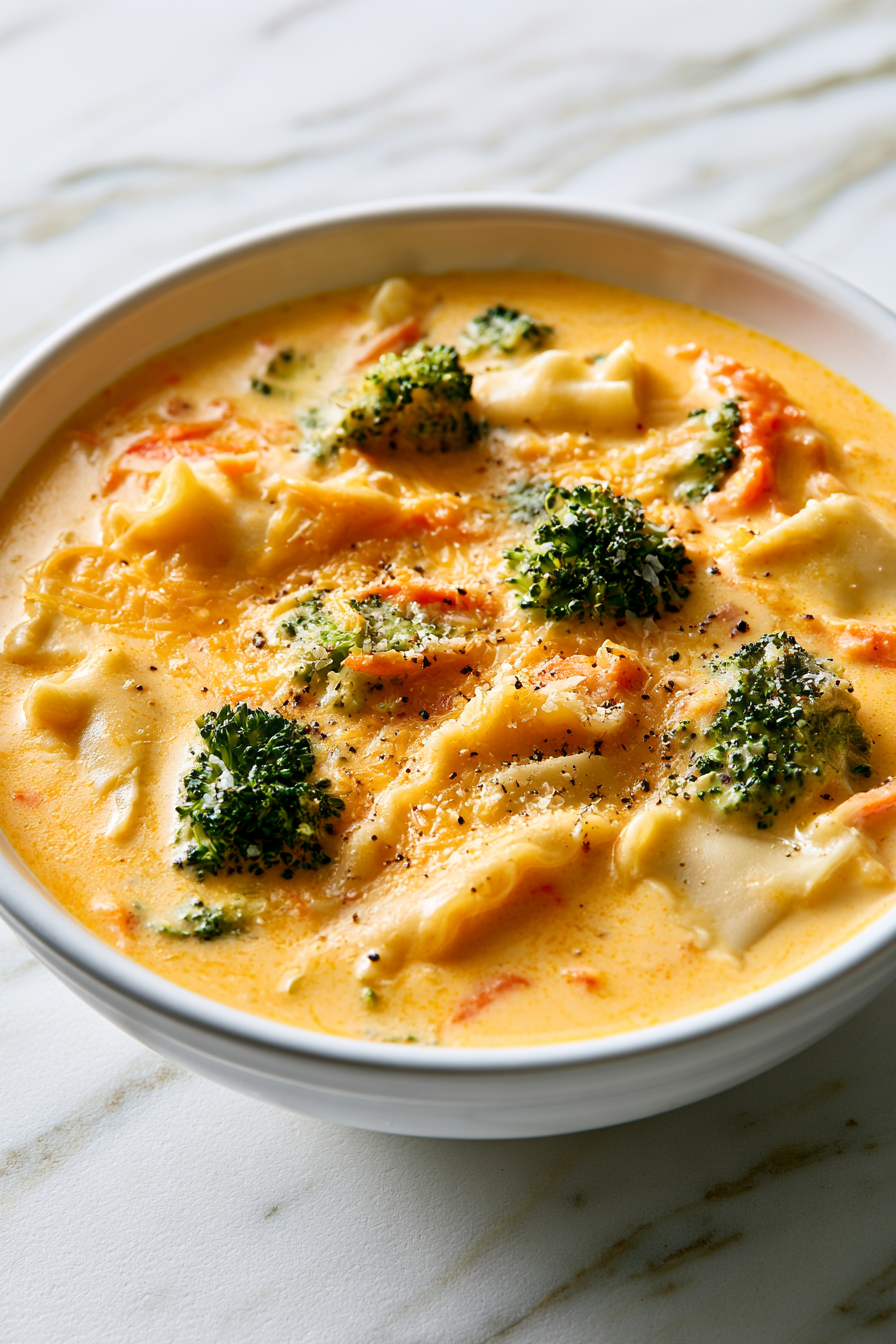 Broccoli Cheddar Lasagna Soup Recipe